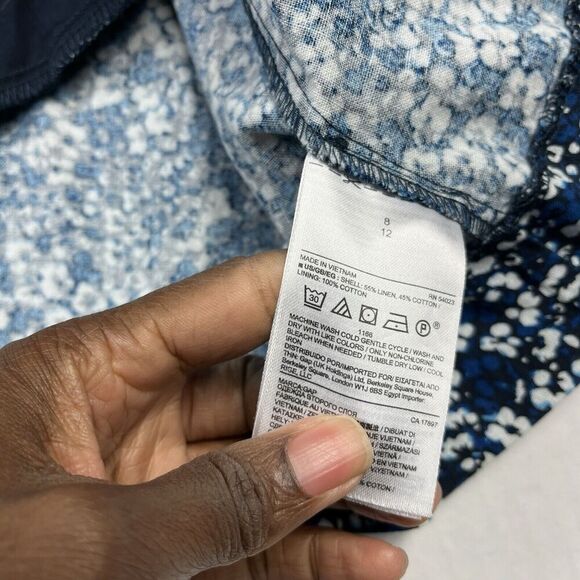 GAP Womens Fit And Flare Dress Floral Sleeveless Preppy Back Zip Work Size 8 - Picture 9 of 12